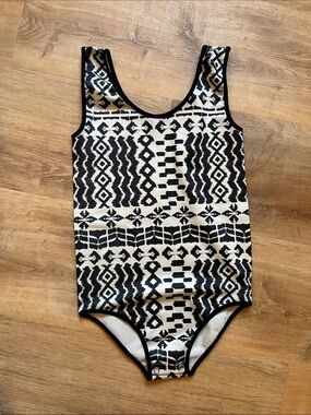 Black and White Geometric Bodysuit